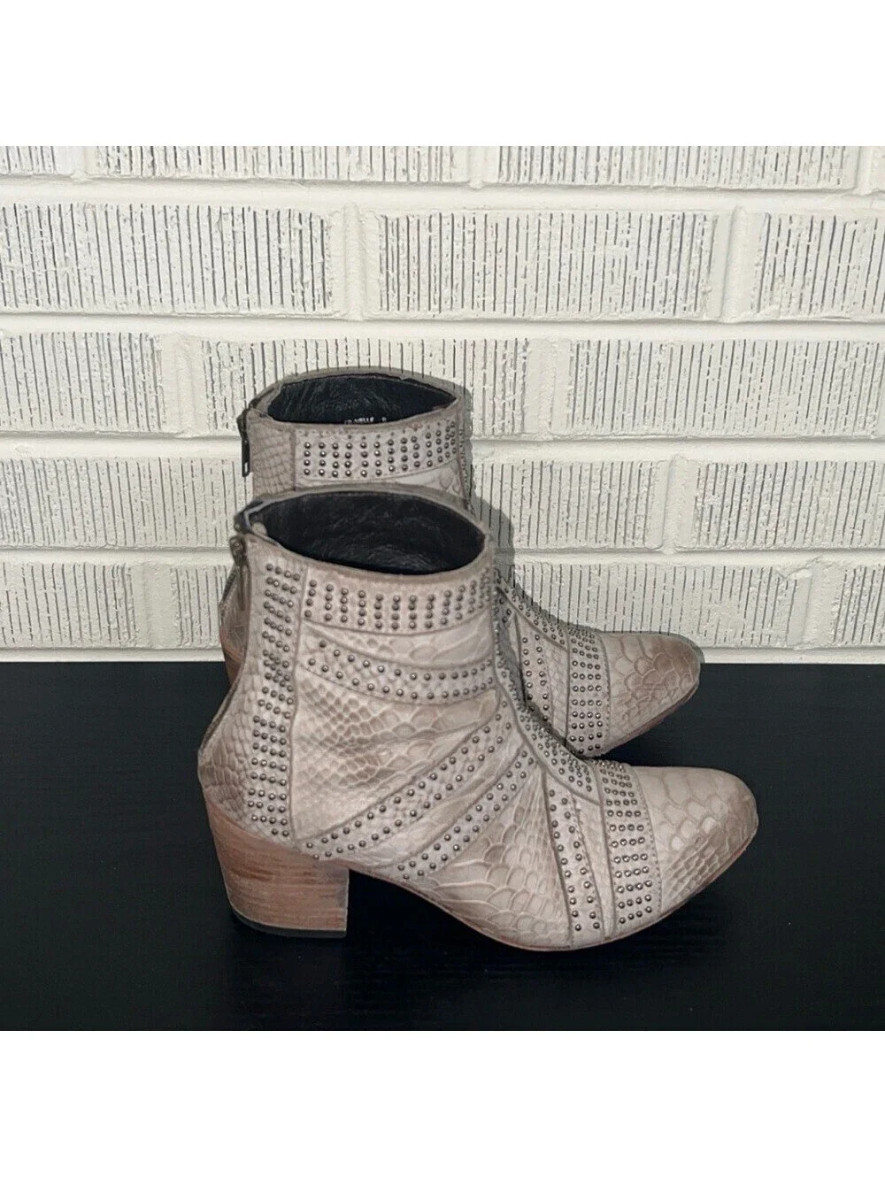Freebird‎ by Steven Nelle Studded Cream Ankle Booties